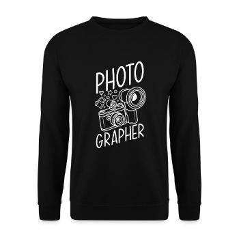 Drôle Photographie Photographe Photographe Cadeau - Sweat-shirt Unisexe - noir - Devant - Alina (178cm) & Michal (187cm)