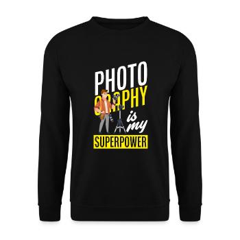 Drôle Photographie Photographe Photographe Cadeau - Sweat-shirt Unisexe - noir - Devant - Alina (178cm) & Michal (187cm)