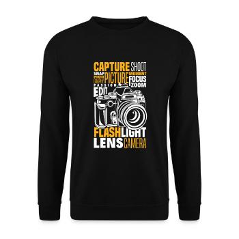 Drôle Photographie Photographe Photographe Cadeau - Sweat-shirt Unisexe - noir - Devant - Alina (178cm) & Michal (187cm)