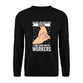 Social Worker Street Worker Street Worker - Unisex Sweatshirt - black - Front - Alina (178cm) & Michal (187cm)
