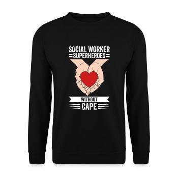 Social Worker Street Worker Street Worker - Unisex Sweatshirt - black - Front - Alina (178cm) & Michal (187cm)