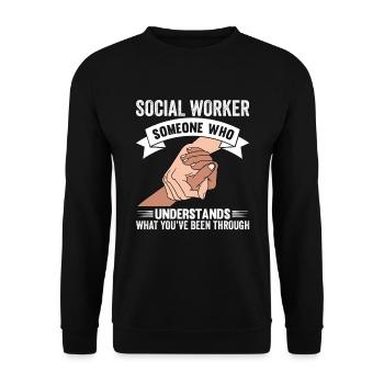 Social Worker Street Worker Street Worker - Unisex Sweatshirt - black - Front - Alina (178cm) & Michal (187cm)