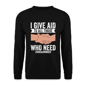 Social Worker Street Worker Street Worker - Unisex Sweatshirt - black - Front - Alina (178cm) & Michal (187cm)