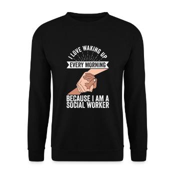 Social Worker Street Worker Street Worker - Unisex Sweatshirt - black - Front - Alina (178cm) & Michal (187cm)