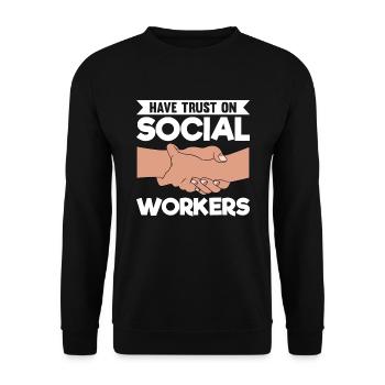 Social Worker Street Worker Street Worker - Unisex Sweatshirt - black - Front - Alina (178cm) & Michal (187cm)