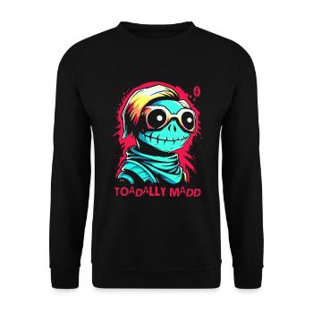 Cartoon Portrait, Totally Crazy Toad - Unisex Sweatshirt - black - Front - Alina (178cm) & Michal (187cm)