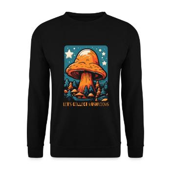 Let's pick mushrooms - Unisex Sweatshirt - black - Front - Alina (178cm) & Michal (187cm)