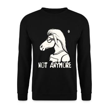 A horse with glasses says: "No more" - Unisex Sweatshirt - black - Front - Alina (178cm) & Michal (187cm)