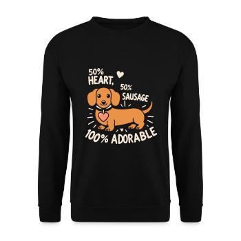 Dachshund Love - Unisex Sweatshirt - black - Front - Alina (178cm) & Michal (187cm)