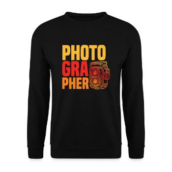 Drôle Photographie Photographe Photographe Cadeau - Sweat-shirt Unisexe - noir - Devant - Alina (178cm) & Michal (187cm)