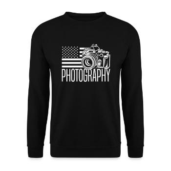 Drôle Photographie Photographe Photographe Cadeau - Sweat-shirt Unisexe - noir - Devant - Alina (178cm) & Michal (187cm)