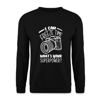 Drôle Photographie Photographe Photographe Cadeau - Sweat-shirt Unisexe - noir - Devant - Alina (178cm) & Michal (187cm)