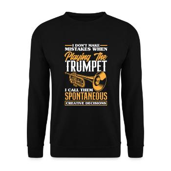 Trompete Trompeter Trompeten Spieler - Unisex Pullover - Schwarz - Vorne - Alina (178cm) & Michal (187cm)