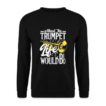 Trompete Trompeter Trompeten Spieler - Unisex Pullover - Schwarz - Vorne - Alina (178cm) & Michal (187cm)
