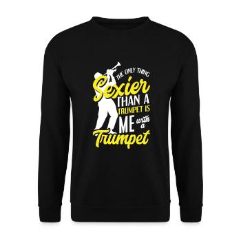 Trompete Trompeter Trompeten Spieler - Unisex Pullover - Schwarz - Vorne - Alina (178cm) & Michal (187cm)