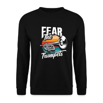 Trompete Trompeter Trompeten Spieler - Unisex Pullover - Schwarz - Vorne - Alina (178cm) & Michal (187cm)