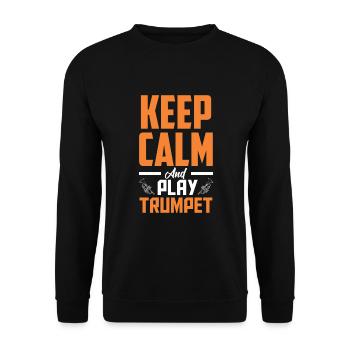 Trompete Trompeter Trompeten Spieler - Unisex Pullover - Schwarz - Vorne - Alina (178cm) & Michal (187cm)