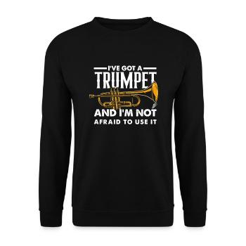 Trompete Trompeter Trompeten Spieler - Unisex Pullover - Schwarz - Vorne - Alina (178cm) & Michal (187cm)