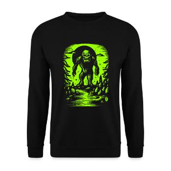 Bigfoot est vivant et n’est pas gentil en vert visqueux - Sweat-shirt Unisexe - noir - Devant - Alina (178cm) & Michal (187cm)
