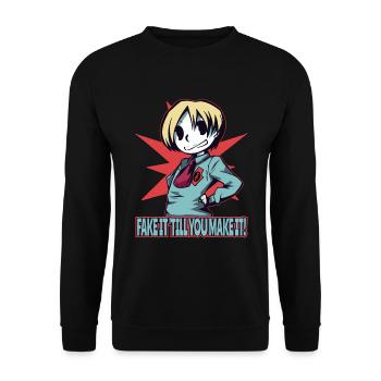 Anime Girls: Pretend Until You Make It - Unisex Sweatshirt - black - Front - Alina (178cm) & Michal (187cm)