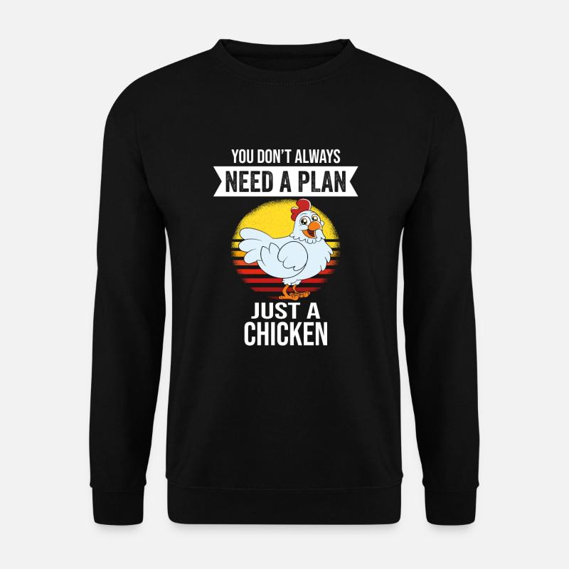 Funny Chicken Saying Chicken - Unisex Sweatshirt - black