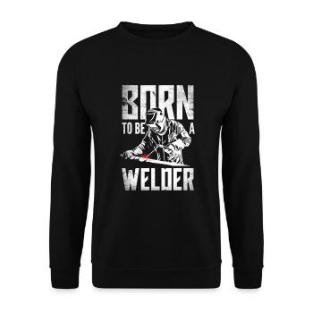 Funny Welder Gift - Unisex Sweatshirt - black - Front - Alina (178cm) & Michal (187cm)