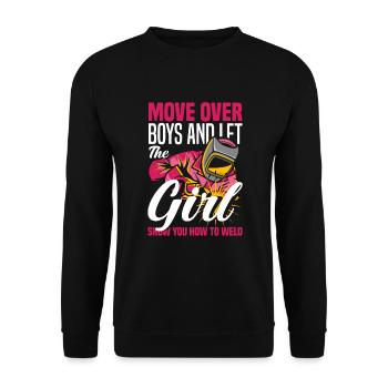 Funny Welder Gift - Unisex Sweatshirt - black - Front - Alina (178cm) & Michal (187cm)