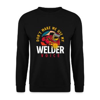Lustiges Schweißer Geschenk - Unisex Pullover - Schwarz - Vorne - Alina (178cm) & Michal (187cm)