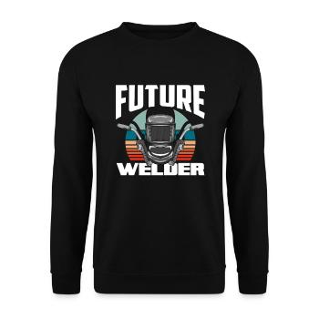 Funny Welder Gift - Unisex Sweatshirt - black - Front - Alina (178cm) & Michal (187cm)