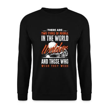 Funny Welder Gift - Unisex Sweatshirt - black - Front - Alina (178cm) & Michal (187cm)