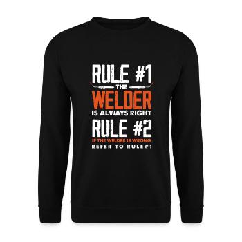 Funny Welder Gift - Unisex Sweatshirt - black - Front - Alina (178cm) & Michal (187cm)