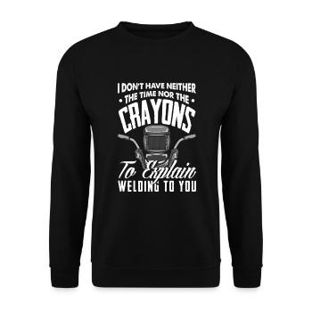 Funny Welder Gift - Unisex Sweatshirt - black - Front - Alina (178cm) & Michal (187cm)