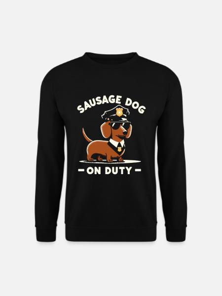 Dachshund Police Service T Shirt – Authority Dog - Unisex Sweatshirt - black