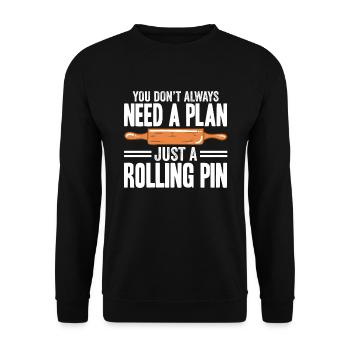 Cuisson du pain Boulangerie Boulangerie Fabrication du pain - Sweat-shirt Unisexe - noir - Devant - Alina (178cm) & Michal (187cm)