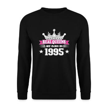 29 ans anniversaire 1995 cadeau d’anniversaire - Sweat-shirt Unisexe - noir - Devant - Alina (178cm) & Michal (187cm)