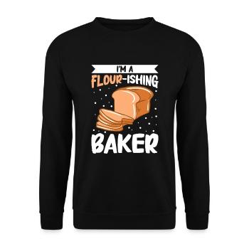 Brot backen Bäcker Bäckerei Brot machen - Unisex Pullover - Schwarz - Vorne - Alina (178cm) & Michal (187cm)