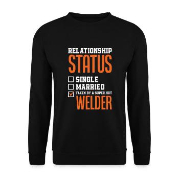 Funny Welder Gift - Unisex Sweatshirt - black - Front - Alina (178cm) & Michal (187cm)
