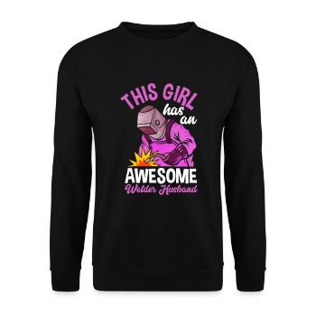 Funny Welder Gift - Unisex Sweatshirt - black - Front - Alina (178cm) & Michal (187cm)
