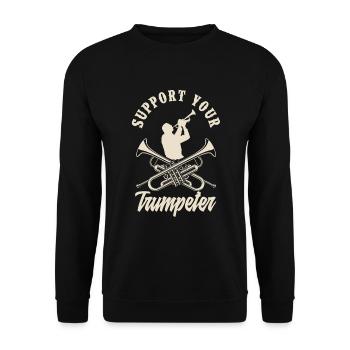 Trumpet Trumpeter Trumpet Player - Unisex Sweatshirt - black - Front - Alina (178cm) & Michal (187cm)