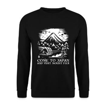 Besuche den Berg Fuji - Komm nach Japan - Unisex Pullover - Schwarz - Vorne - Alina (178cm) & Michal (187cm)
