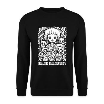 Des relations saines et une famille heureuse - Sweat-shirt Unisexe - noir - Devant - Alina (178cm) & Michal (187cm)