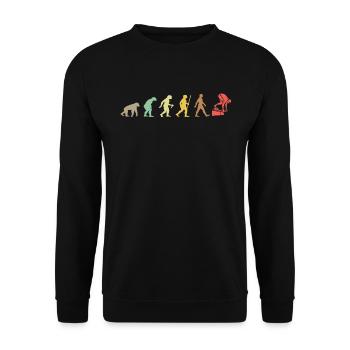 Swim Retro Swimming Evolution Funny swimmer - Sweat-shirt Unisexe - noir - Devant - Alina (178cm) & Michal (187cm)