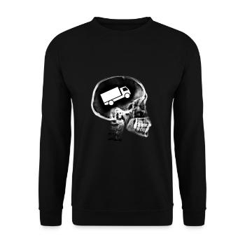 Funny Trucker Truck Delivery Truck Gift - Unisex Sweatshirt - black - Front - Alina (178cm) & Michal (187cm)