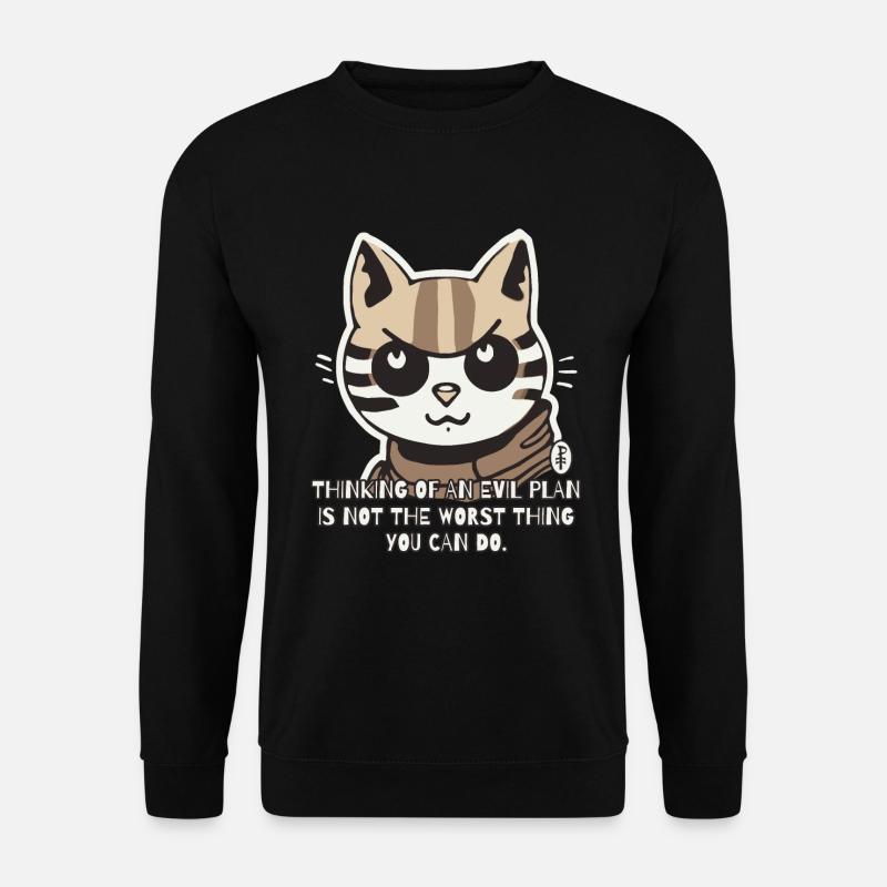 Evil Cat Makes Evil Plans - Unisex Sweatshirt - black