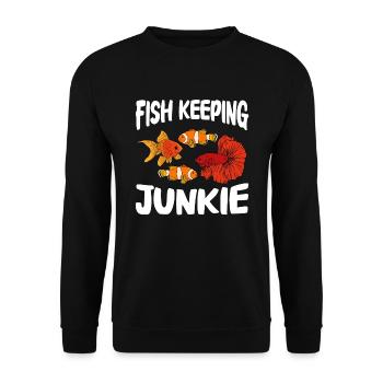 Aquaristik Fischzucht Aquarianer - Unisex Pullover - Schwarz - Vorne - Alina (178cm) & Michal (187cm)