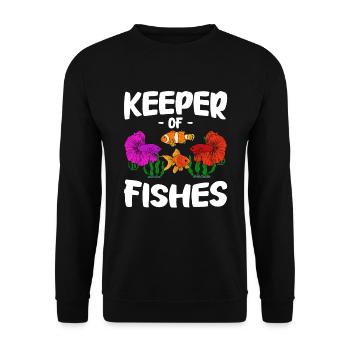 Aquaristik Fischzucht Aquarianer - Unisex Pullover - Schwarz - Vorne - Alina (178cm) & Michal (187cm)