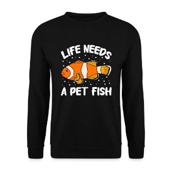 Aquaristik Fischzucht Aquarianer - Unisex Pullover - Schwarz - Vorne - Alina (178cm) & Michal (187cm)