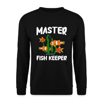 Aquaristik Fischzucht Aquarianer - Unisex Pullover - Schwarz - Vorne - Alina (178cm) & Michal (187cm)