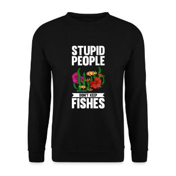 Aquaristik Fischzucht Aquarianer - Unisex Pullover - Schwarz - Vorne - Alina (178cm) & Michal (187cm)