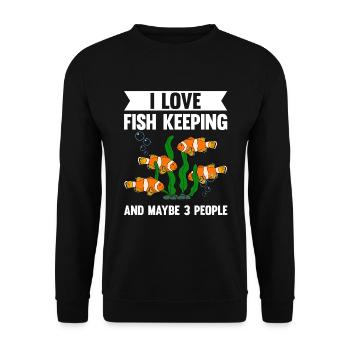 Aquaristik Fischzucht Aquarianer - Unisex Pullover - Schwarz - Vorne - Alina (178cm) & Michal (187cm)